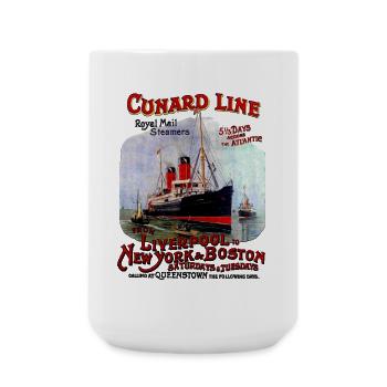 PAQUEBOT TRANSATLANTIC CREATION LOUIS RUNEMBERG - Grande tasse 440 ml - blanc - Devant