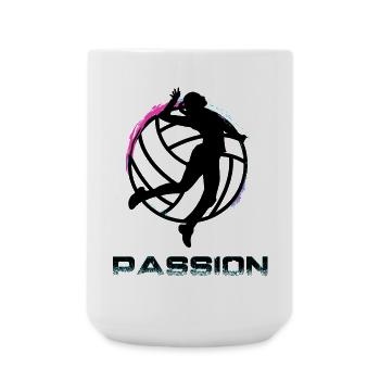 Volley-ball - Grande tasse 440 ml - blanc - Devant