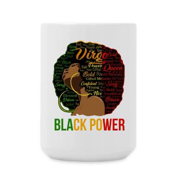 Afro Power Word Cloud Portrait - Large Mug 440 ml - white - Front