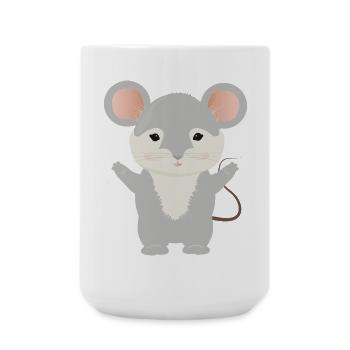 mignonne petite souris à la fourrure grise - Grande tasse 440 ml - blanc - Devant