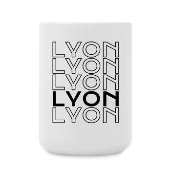 Lyon France Fra Typography - Large Mug 440 ml - white - Front