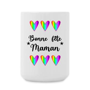 MAMAN. FÊTE DES MÈRES. BONNE FÊTE MAMAN. JE T'AIME - Grande tasse 440 ml - blanc - Devant