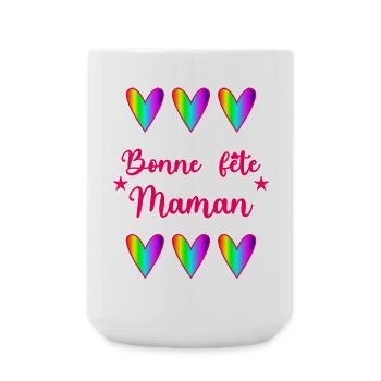 BONNE FÊTE MAMAN. MAMAN. FÊTE DES MÈRES. JE T'AIME - Grande tasse 440 ml - blanc - Devant