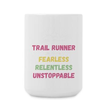 Coureur de trail - Intrépide. Implacable. Imparable. - Grande tasse 440 ml - blanc - Devant