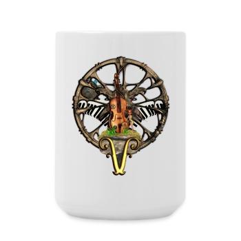 Steampunk violin with little fairy - Large Mug 440 ml - white - Front
