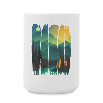 Landscape Campfire Forest - Large Mug 440 ml - white - Front