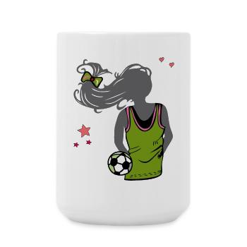 Football Féminin, Football, Fille - Grande tasse 440 ml - blanc - Devant