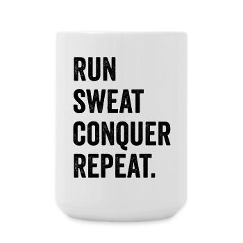 Courir. Sueur. Conquérir. Répéter. - Grande tasse 440 ml - blanc - Devant