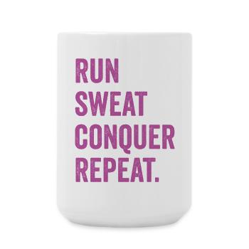 Courir. Sueur. Conquérir. Répéter. - Grande tasse 440 ml - blanc - Devant