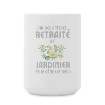 retraité et jardinier 2 - Grande tasse 440 ml - blanc - Devant