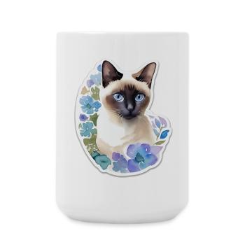 Siamese cat - Large Mug 440 ml - white - Front
