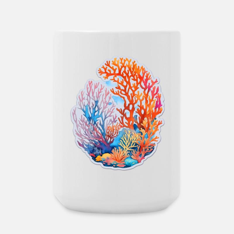 Korallen - Große Tasse 440 ml - Weiß