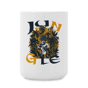 Dschungelporträt im Sonnenuntergang - Große Tasse 440 ml - Weiß - Vorne