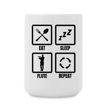 Flute Player Routine - Large Mug 440 ml - white - Front