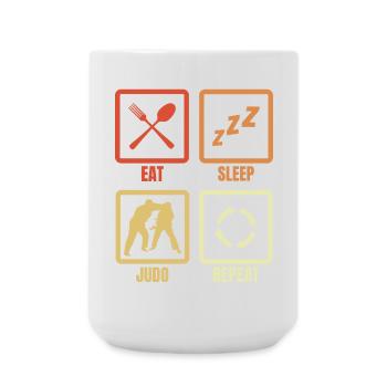 Eat Sleep Judo Repeat - Large Mug 440 ml - white - Front