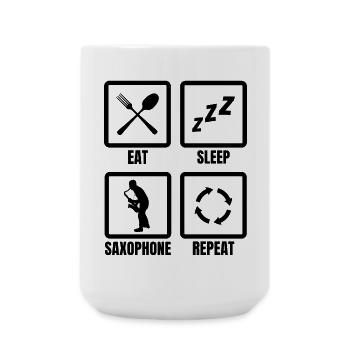 Saxophonists Schedule - Large Mug 440 ml - white - Front