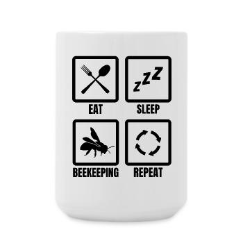 Beekeeper routine - Large Mug 440 ml - white - Front