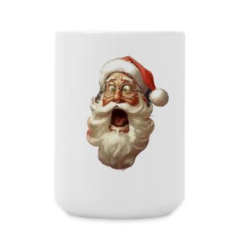 Weihnachtsmann lustig mit Brille Geschenk - Große Tasse 440 ml - Weiß - Vorne