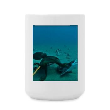Unterwasser Kraken Rochen - Große Tasse 440 ml - Weiß - Vorne