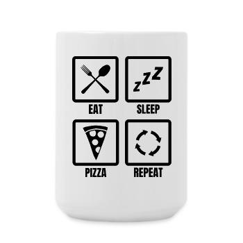 Pizza Lovers Schedule - Large Mug 440 ml - white - Front