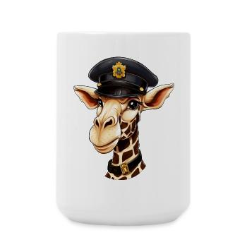 Police Giraffe - Large Mug 440 ml - white - Front