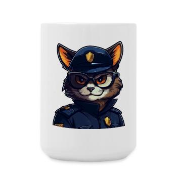 La police des chats - Grande tasse 440 ml - blanc - Devant