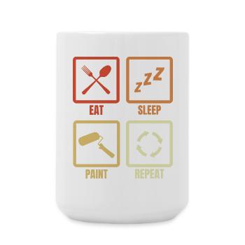 Eat Sleep Paint Repeat - Large Mug 440 ml - white - Front