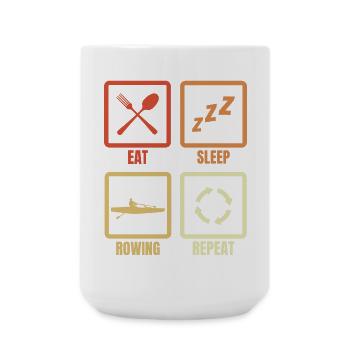 Eat Sleep Rowing Repeat - Large Mug 440 ml - white - Front