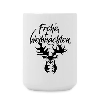 Rentier frohe weihnachten icon Illustration xmas - Große Tasse 440 ml - Weiß - Vorne