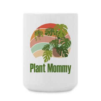 Plant Mommy Vintage Pflanzen Geschenk Pflanzenmama - Große Tasse 440 ml - Weiß - Vorne