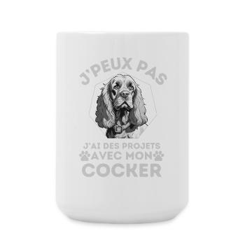 j ai des projets avec mon cocker chien mignon 1 - Grande tasse 440 ml - blanc - Devant