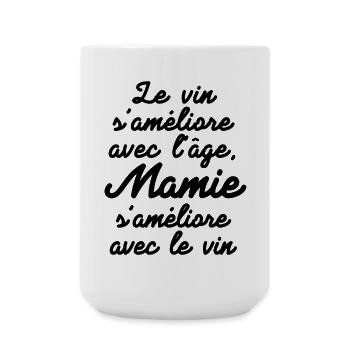 mamie, mamie humour, amateur de vin - Grande tasse 440 ml - blanc - Devant