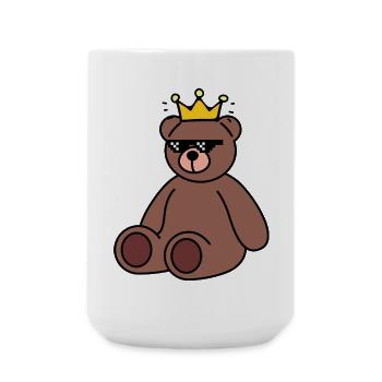 Ours Roi Rétro - Grande tasse 440 ml - blanc - Devant