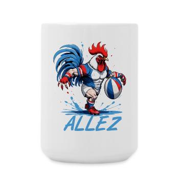 RUGBY FRANCE, sport aux couleurs bleu blanc rouge - Grande tasse 440 ml - blanc - Devant