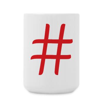 Hashtag (en anglais) - Grande tasse 440 ml - blanc - Devant