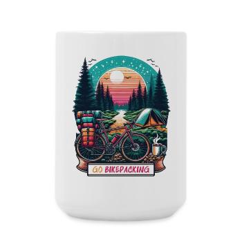 Sunset Bikepacking Forest Escape - Large Mug 440 ml - white - Front