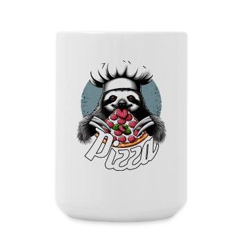 Pizza Yummy paresseux cadeau - Grande tasse 440 ml - blanc - Devant
