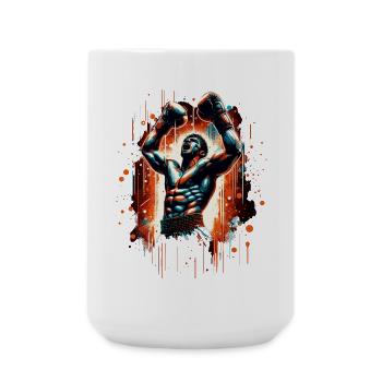 Boxer Victory Pose Victory Pose boxe cadeau - Grande tasse 440 ml - blanc - Devant
