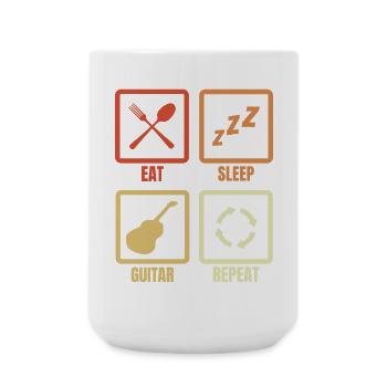 Eat Sleep Guitar Repeat - Large Mug 440 ml - white - Front