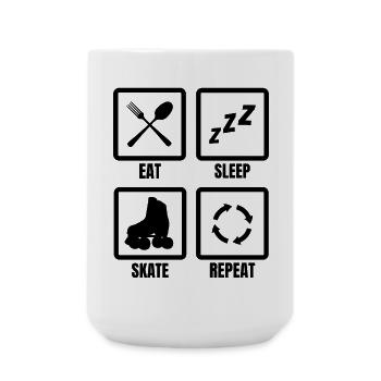 Roller Skater Daily Routine - Large Mug 440 ml - white - Front