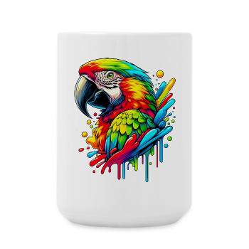 Papagei - Große Tasse 440 ml - Weiß - Vorne