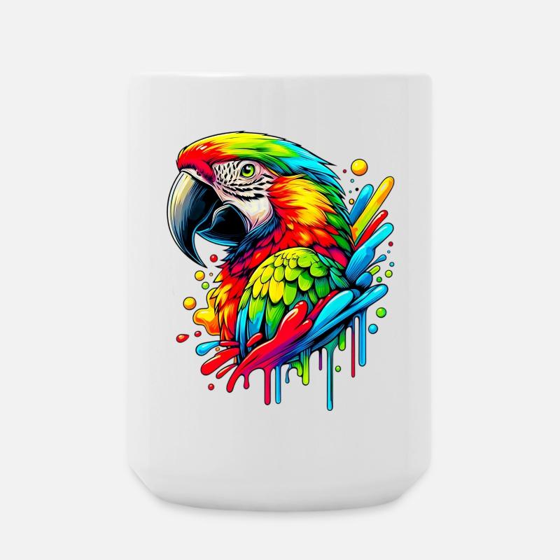 Papagei - Große Tasse 440 ml - Weiß