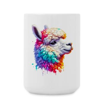 Alpaka - Große Tasse 440 ml - Weiß - Vorne