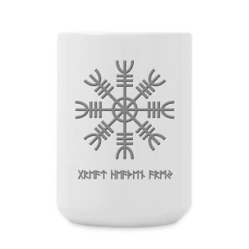 Nordic Snowflake Rune - Large Mug 440 ml - white - Front