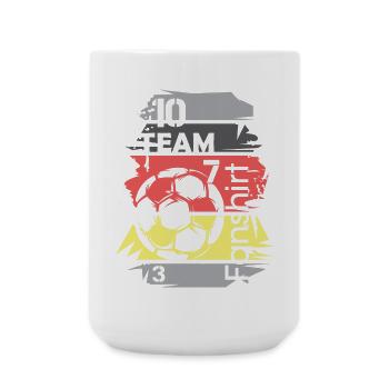 Football Germany Fan Shirt Collage Ball Logo - Large Mug 440 ml - white - Front