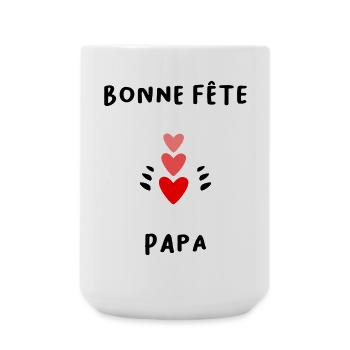 PAPA. VATERTAG. FROHER VATERTAG. ALLES GUTE ZUM GEBURTSTAG. - Große Tasse 440 ml - Weiß - Vorne