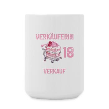 Verkäuferin 18 Geburtstag Verkauf 18 Jahre Spruch - Große Tasse 440 ml - Weiß - Vorne