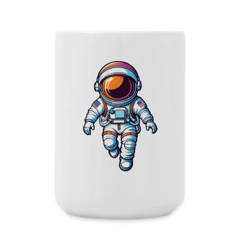 Colorful Cartoon Astronaut - Large Mug 440 ml - white - Front