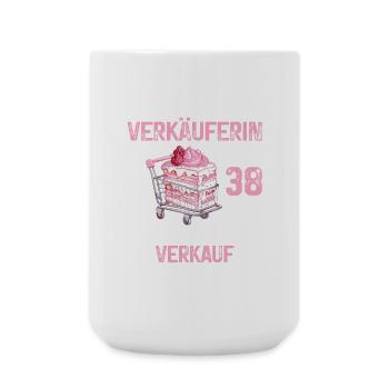 38 Geburtstag Verkäuferin 38 Jahre Verkauf Spruch - Große Tasse 440 ml - Weiß - Vorne