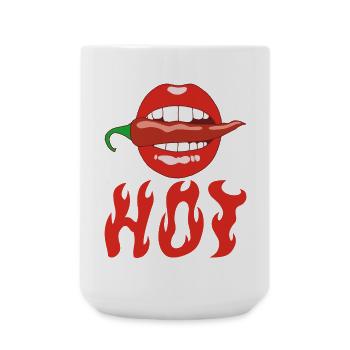 Manger du piment - Grande tasse 440 ml - blanc - Devant